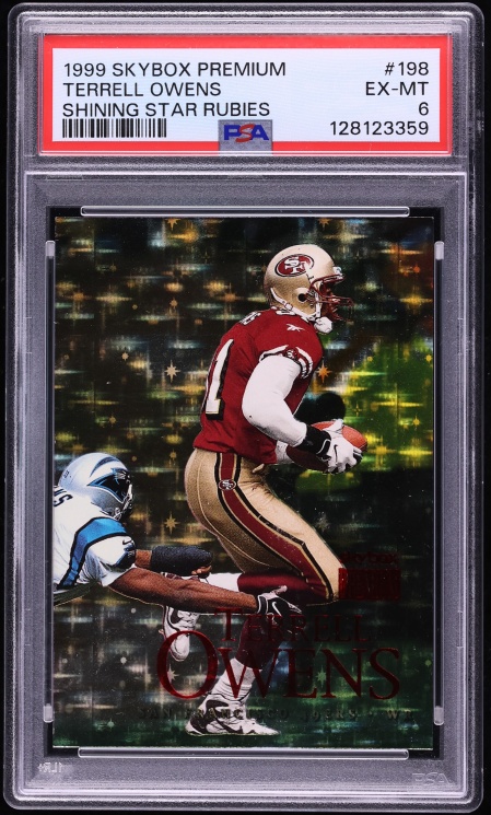 1999 Skybox Premium Shining Star Rubies Terrell Owens /30 #198 PSA 6 EXMT