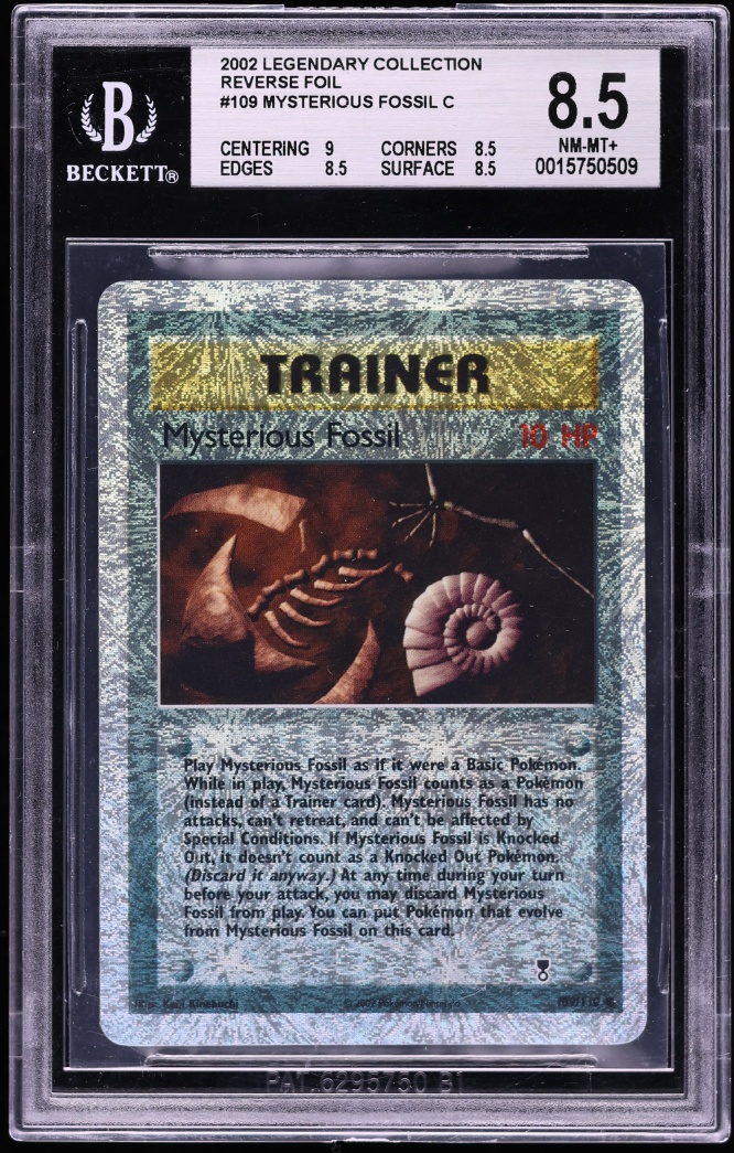 2002 Pokemon Legendary Collection Reverse Holo Mysterious Fossil #109 BGS 8.5