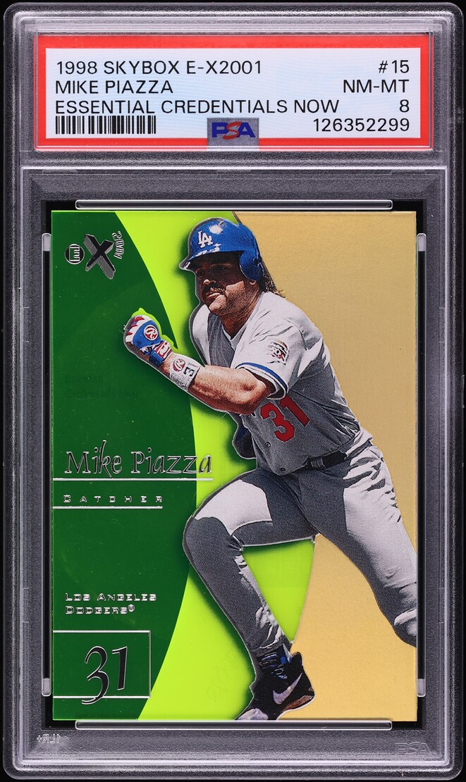 1998 Skybox E-X2001 Essential Credentials Now Mike Piazza /15 #15 PSA 8 NM-MT - Photo 1