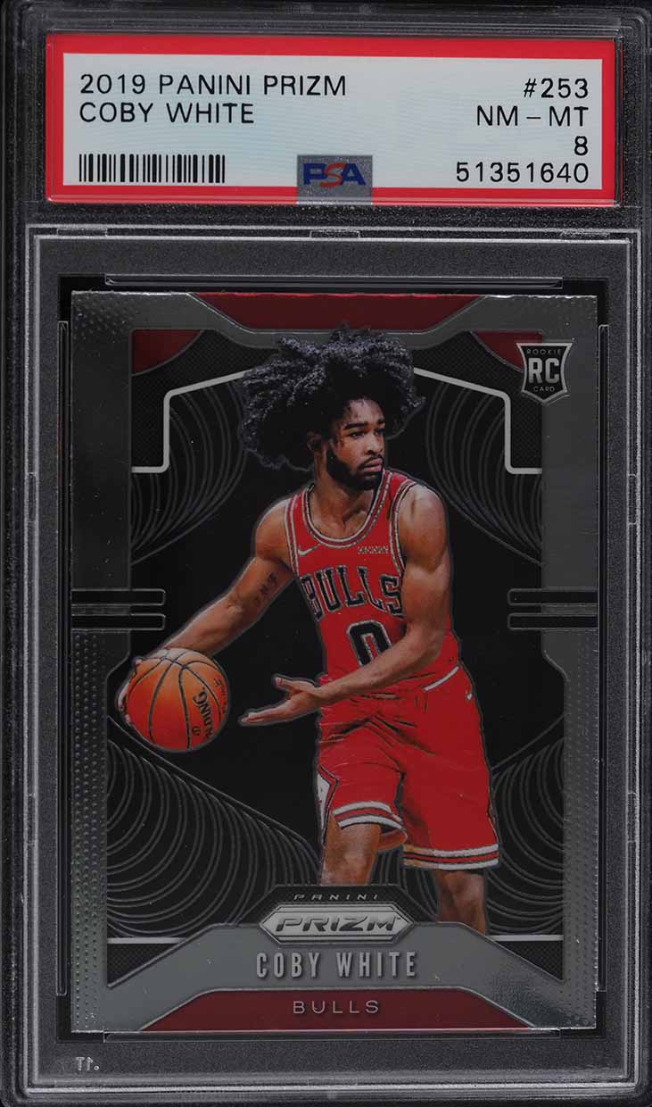 2019 Panini Prizm Blue Prizms Coby White ROOKIE RC /199 #253