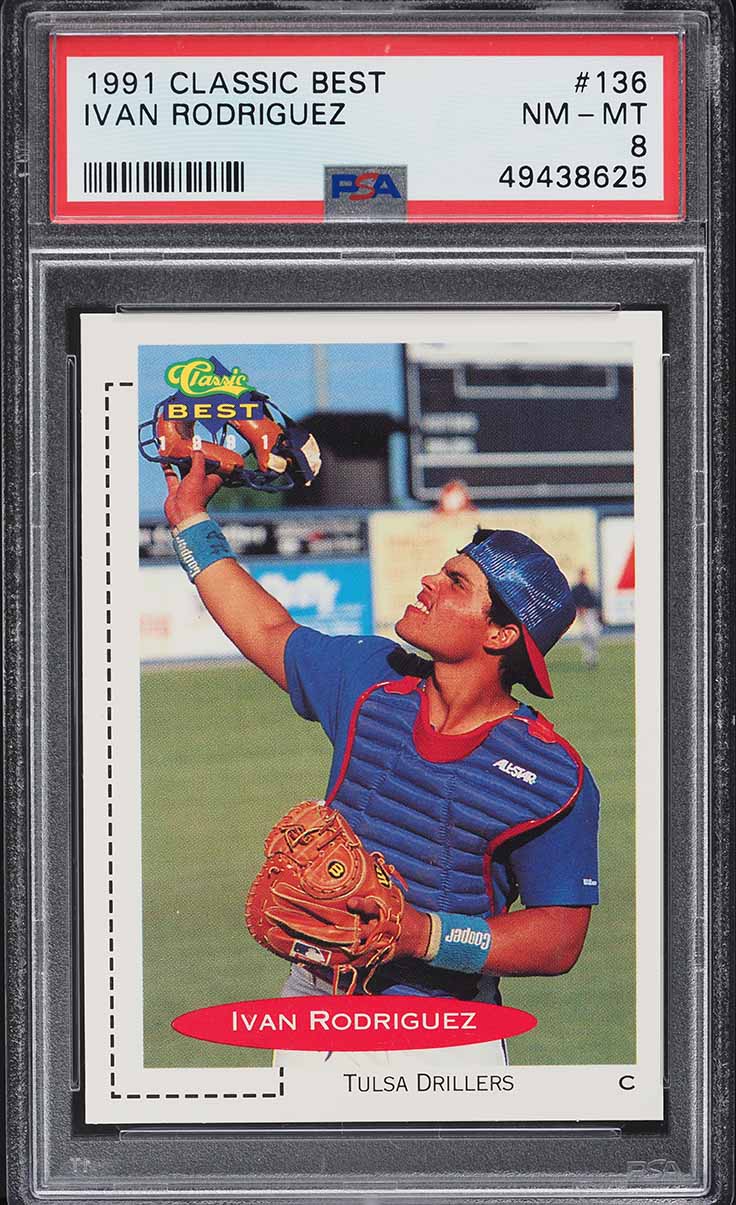 1991 Classic Best Ivan Rodriguez ROOKIE #136 PSA 8 NM-MT