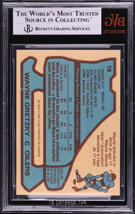 1979 O-Pee-Chee Hockey Wayne Gretzky ROOKIE #18 BVG 9 MINT
