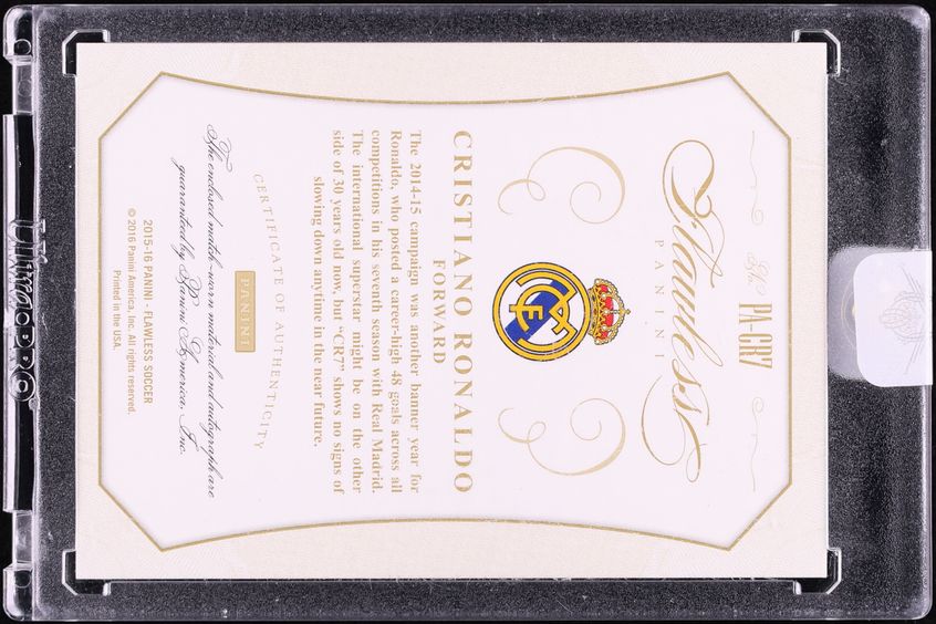 2015 Panini Flawless Ruby Cristiano Ronaldo PATCH AUTO /15 #PA-CR7