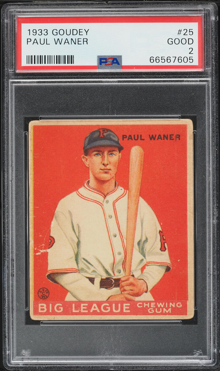 1933 Goudey Paul Waner #25 PSA 2 GD