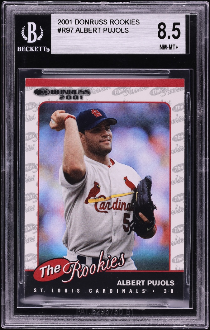 2001 Donruss The Rookies Albert Pujols ROOKIE AUTO #R97 BAS BGS 8.5 NM-MT+