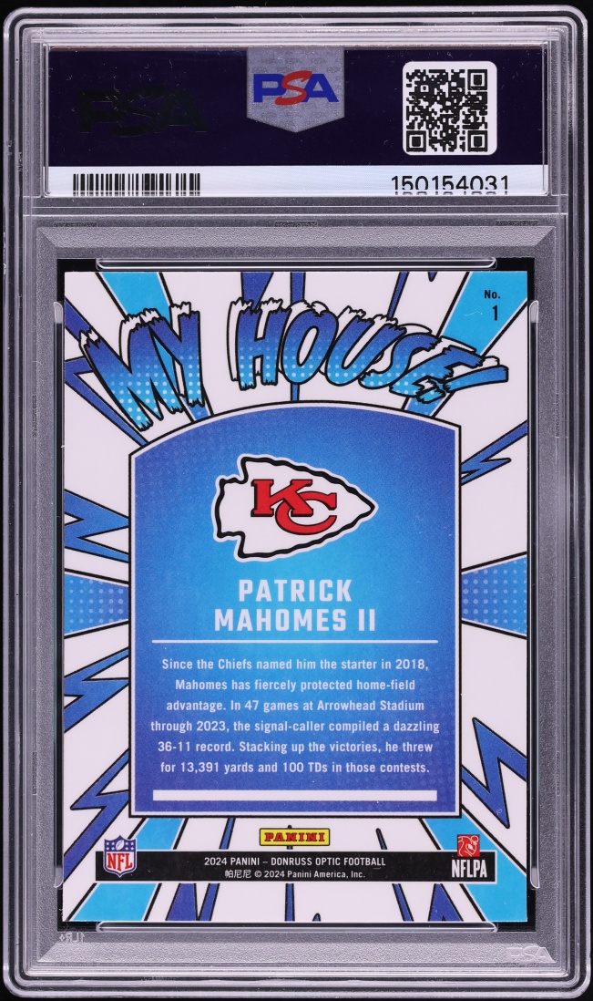 2024 Donruss Optic My House! Patrick Mahomes II #1 PSA 10 GEM MINT - Photo 2