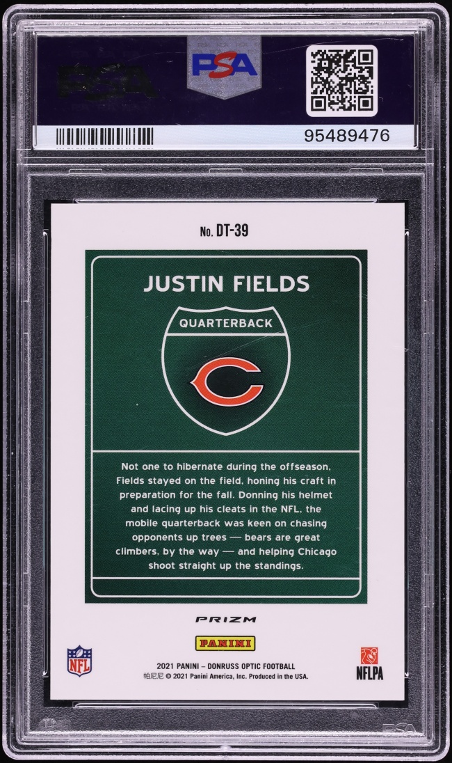 2021 Donruss Optic Downtown Justin Fields ROOKIE #DT-39 PSA 10 GEM MINT - Photo 2