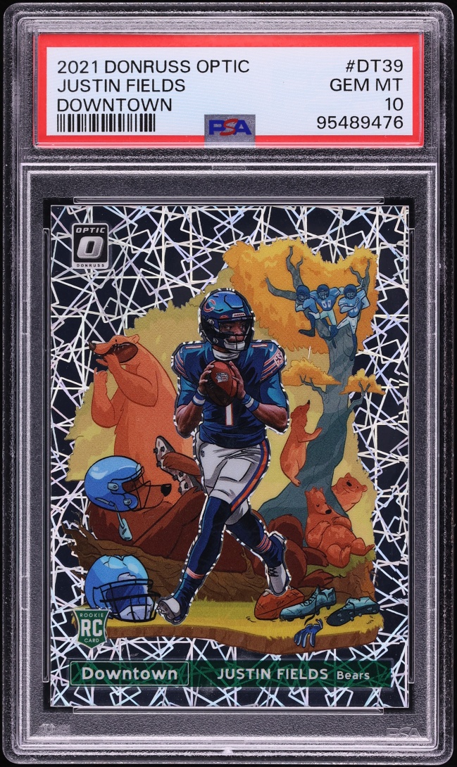 2021 Donruss Optic Downtown Justin Fields ROOKIE #DT-39 PSA 10 GEM MINT