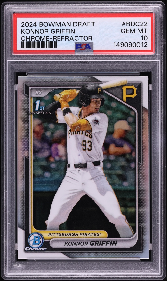 2024 Bowman Chrome Draft Refractor Konnor Griffin PROSPECT #BDC-22 PSA 10 GEM MINT
