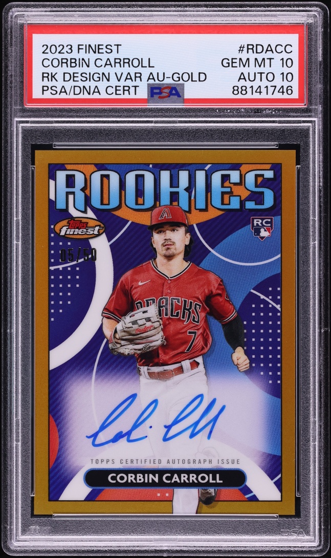 2023 Finest Gold Corbin Carroll ROOKIE AUTO DNA 10 /50 #RDA-CC PSA 10 GEM MINT