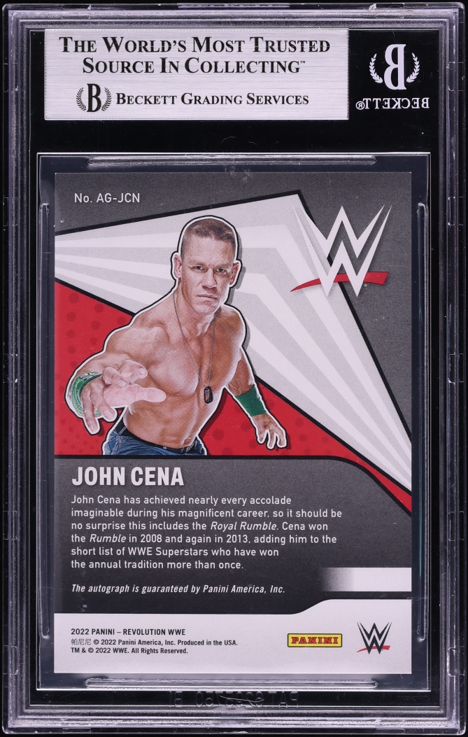 2022 Revolution WWE John Cena AUTO #AG-JCN BGS 9 MINT - Photo 2