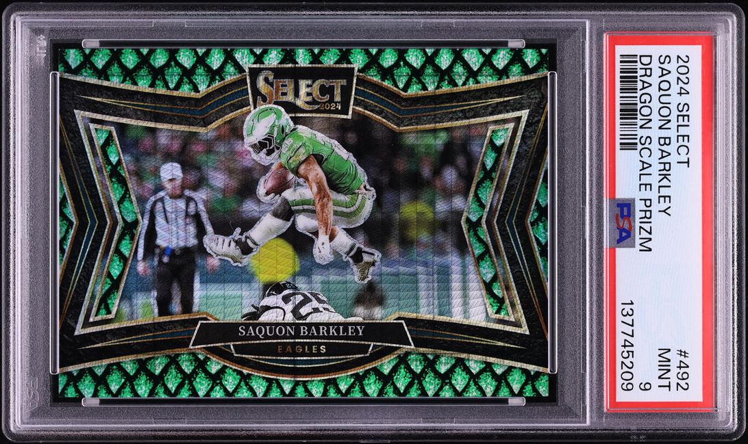 2024 Select Field Level Dragon Scale Prizm Saquon Barkley /70 #492 PSA 9 MINT