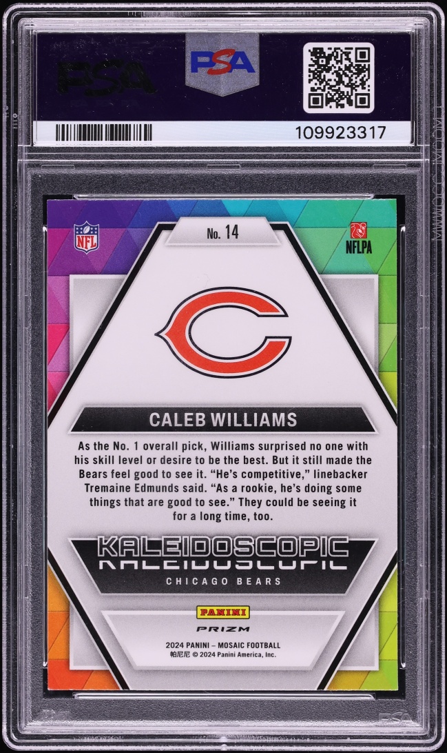 2024 Panini Mosaic Kaleidoscopic Caleb Williams ROOKIE #14 PSA 9 MINT - Photo 2