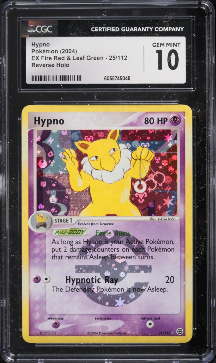 2004 Pokemon Ex Fire Red & Leaf Green Reverse Holo Hypno #25 CGC 10 GEM MINT