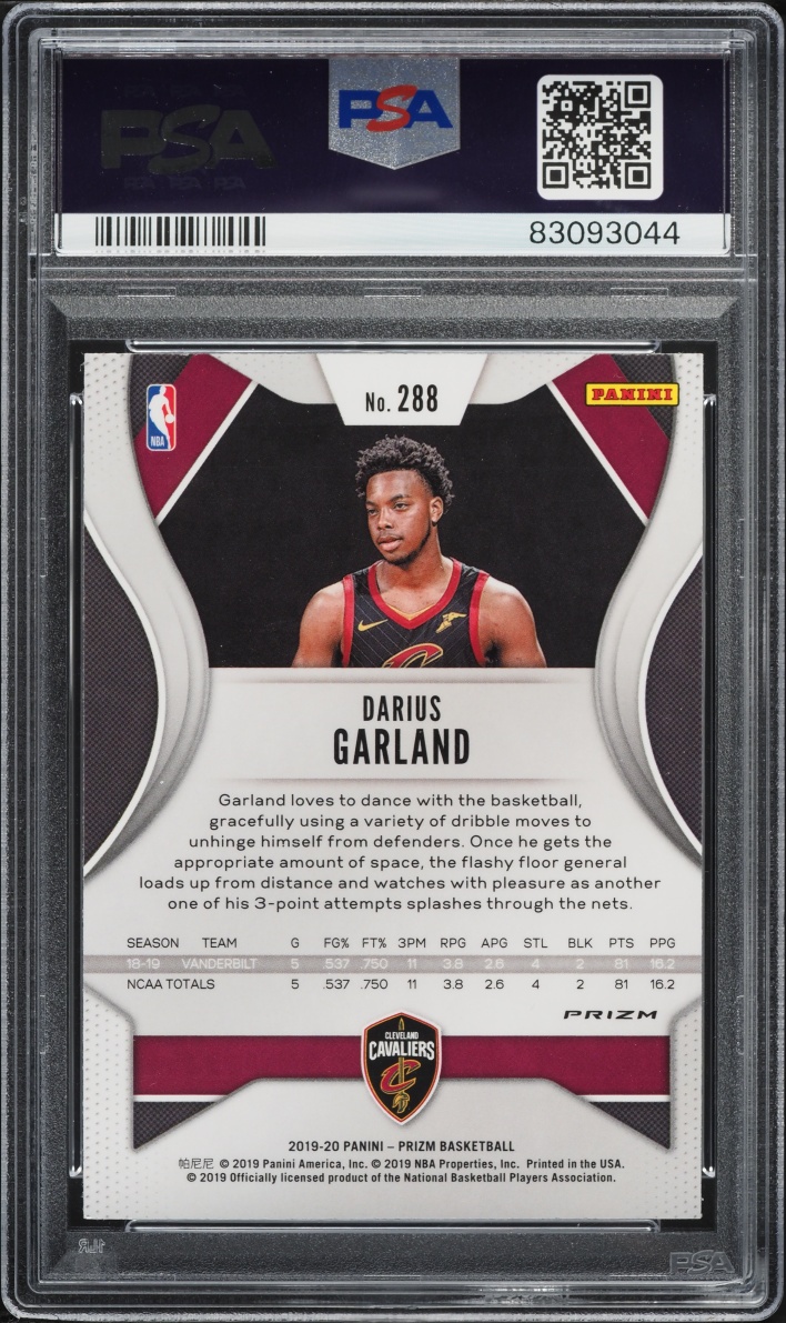 2019 Panini Prizm Silver Darius Garland ROOKIE #288 PSA 10 GEM MINT