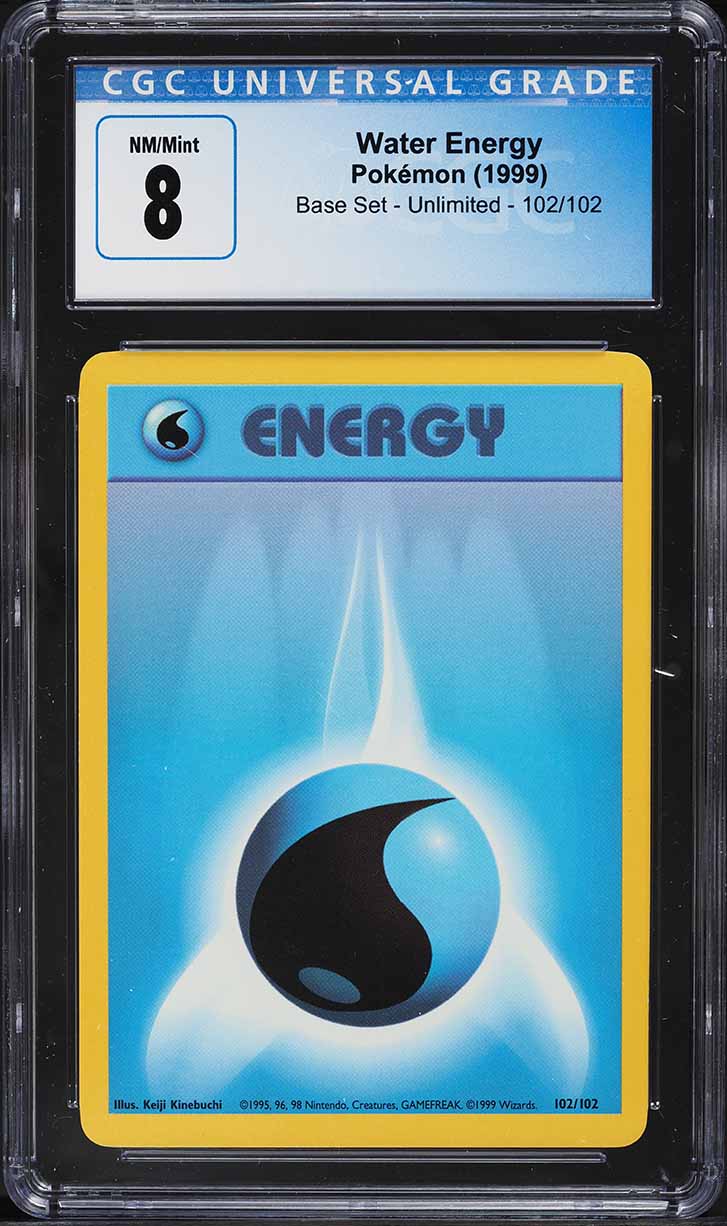 1999 Pokemon Base Set Water Energy #102 CGC 8 NM-MT
