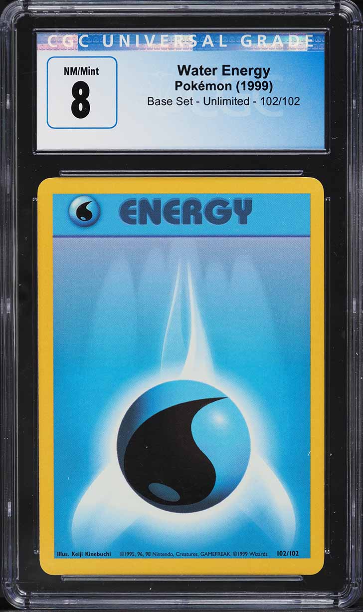 1999 Pokemon Base Set Water Energy #102 CGC 8 NM-MT