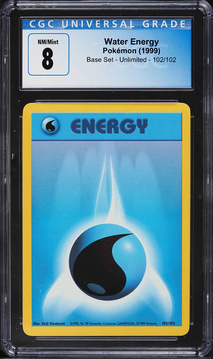1999 Pokemon Base Set Water Energy #102 CGC 8 NM-MT