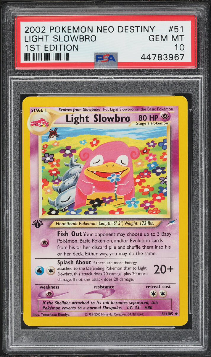 2002 Pokemon Neo Destiny 1st Edition Light Slowbro #51 PSA 10 GEM MINT
