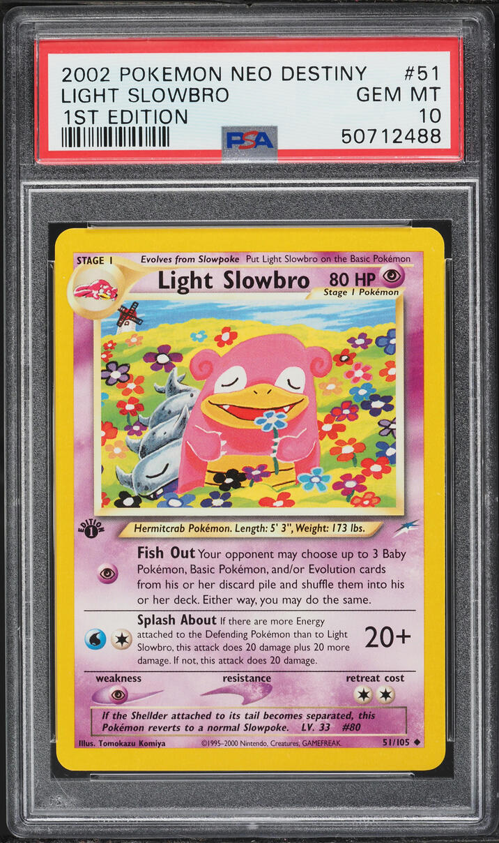 2002 Pokemon Neo Destiny 1st Edition Light Slowbro #51 PSA 10 GEM MINT