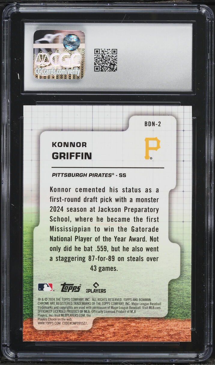 2024 Bowman Chrome Draft Night Konnor Griffin PROSPECT #BDN-2 CGC 10 GEM MINT