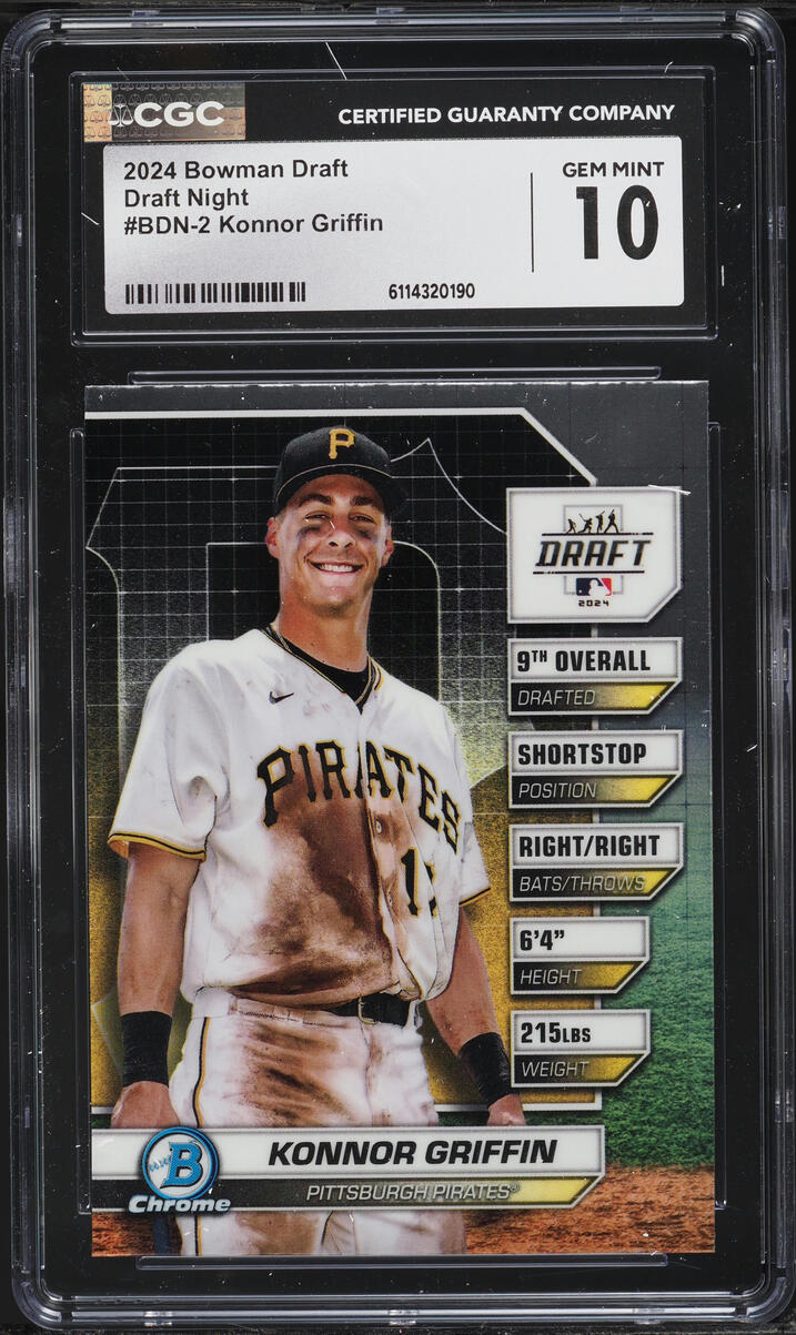 2024 Bowman Chrome Draft Night Konnor Griffin PROSPECT #BDN-2 CGC 10 GEM MINT