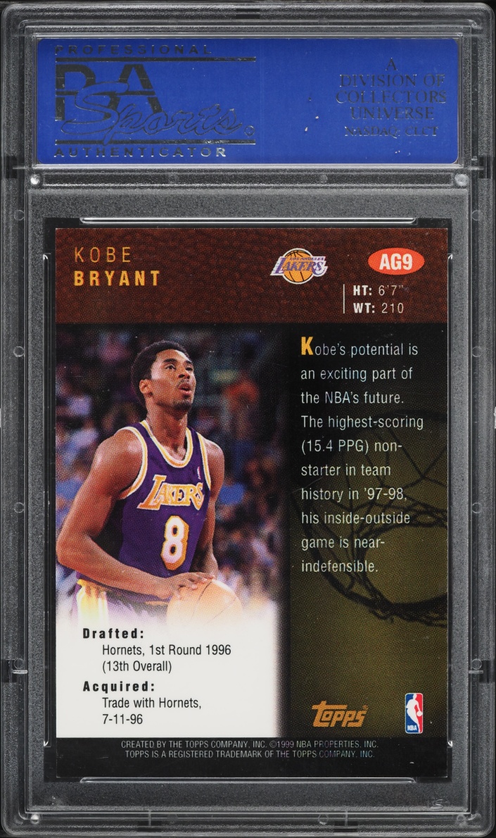 1998 Topps Certified Kobe Bryant AUTO #AG9 PSA 8 NM-MT