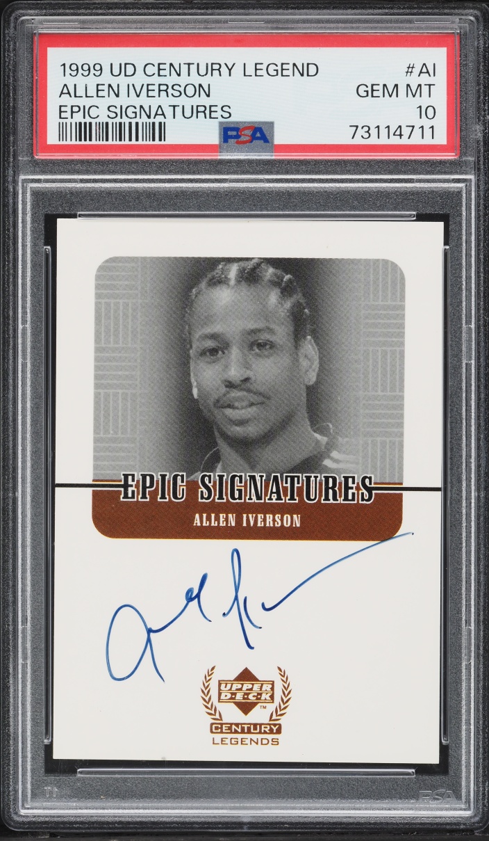 1998 Upper Deck Century Legends Epic Signatures Allen Iverson AUTO #AI PSA 10 GEM MINT