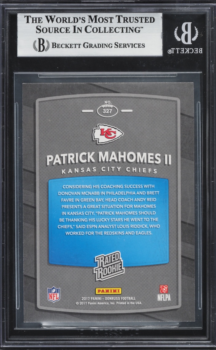 2017 Donruss Football Patrick Mahomes ROOKIE #327 BGS 9 MINT