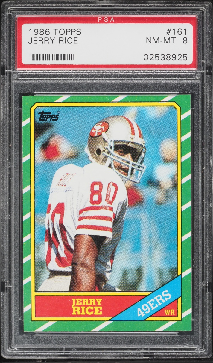 1986 Topps Football Jerry Rice ROOKIE #161 PSA 8 NM-MT