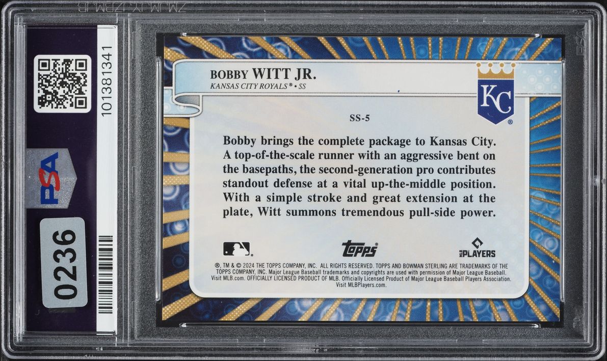 2024 Bowman Sterling Superstars Bobby Witt Jr. PROSPECT #SS-5 PSA 10 GEM MINT
