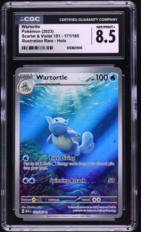 2023 Pokemon Scarlet & Violet 151 IR Wartortle #171 CGC 8.5 NM-MT+