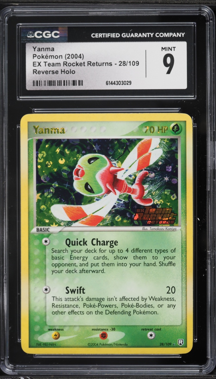 2004 Pokemon EX Team Rocket Returns Reverse Holo Yanma #28 CGC 9 MINT