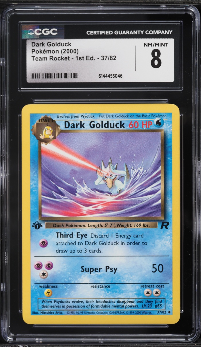 2000 Pokemon Team Rocket 1st Edition Dark Golduck #37 CGC 8 NM-MT