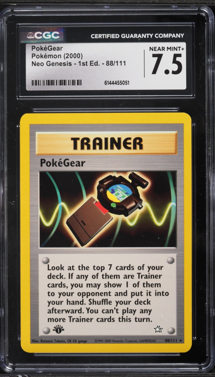 2000 Pokemon Neo Genesis 1st Edition PokeGear #88 CGC 7.5 NRMT+