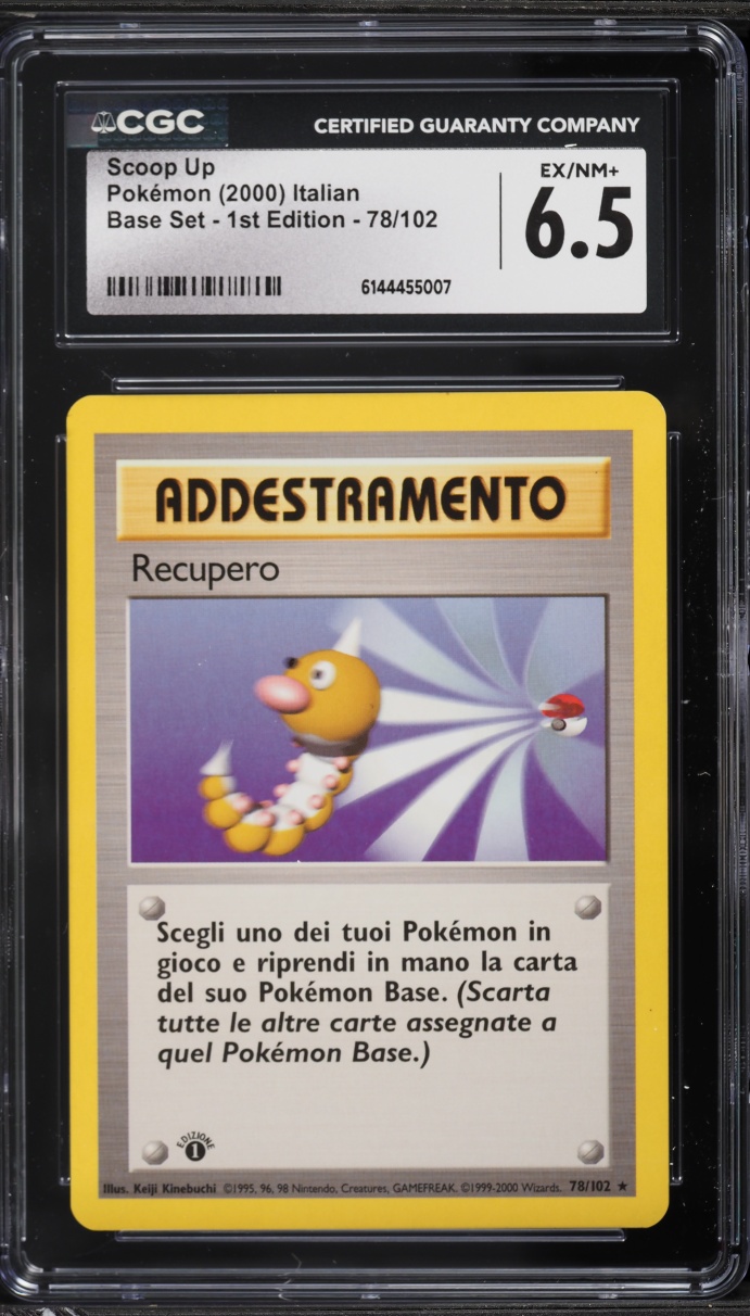 2000 Pokemon Italian Base Set 1st Edition Scoop Up #78 CGC 6.5 EXMT+