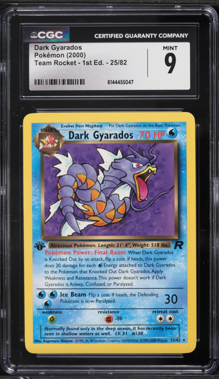 2000 Pokemon Team Rocket 1st Edition Dark Gyarados #25 CGC 9 MINT