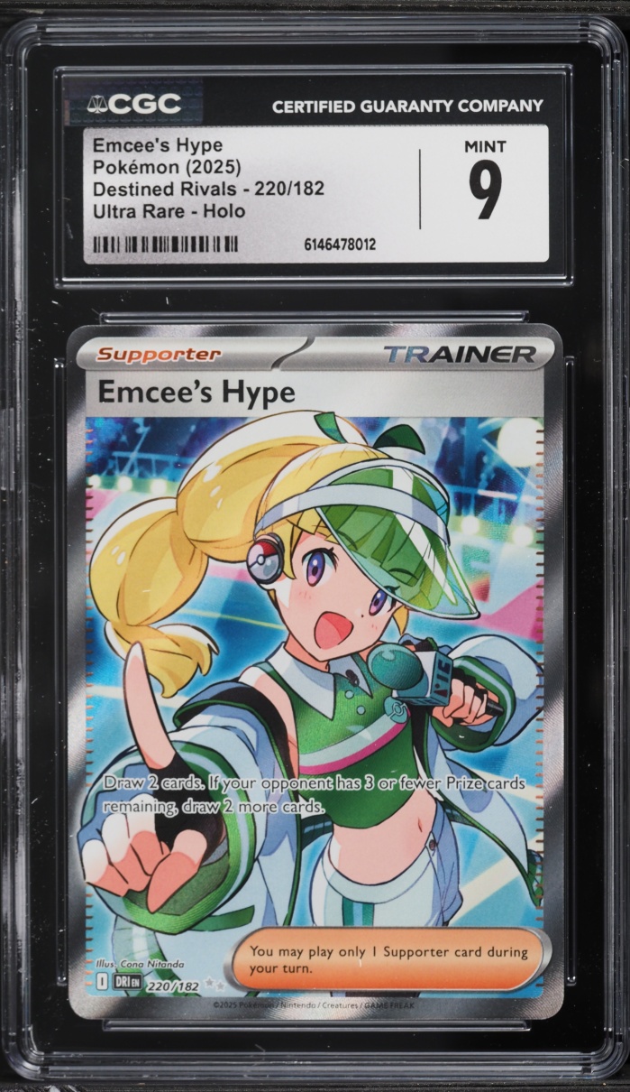 2025 Pokemon Scarlet & Violet Destined Rivals Full Art Emcee's Hype #220 CGC 9 MINT
