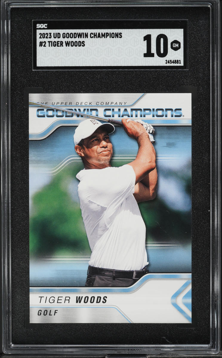 2023 Upper Deck Goodwin Champions Tiger Woods #2 SGC 10 GEM MINT