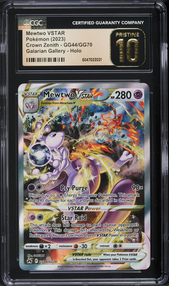 2023 Pokemon SWSH Crown Zenith Full Art Mewtwo VSTAR #GG44 CGC 10 PRISTINE - Main Image