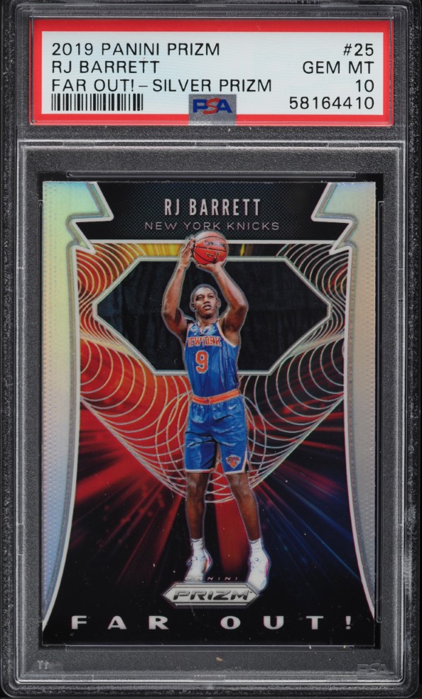 2019 Panini Prizm Far Out! Silver Prizms Rj Barrett ROOKIE #25 PSA 10 GEM MINT - Main Image