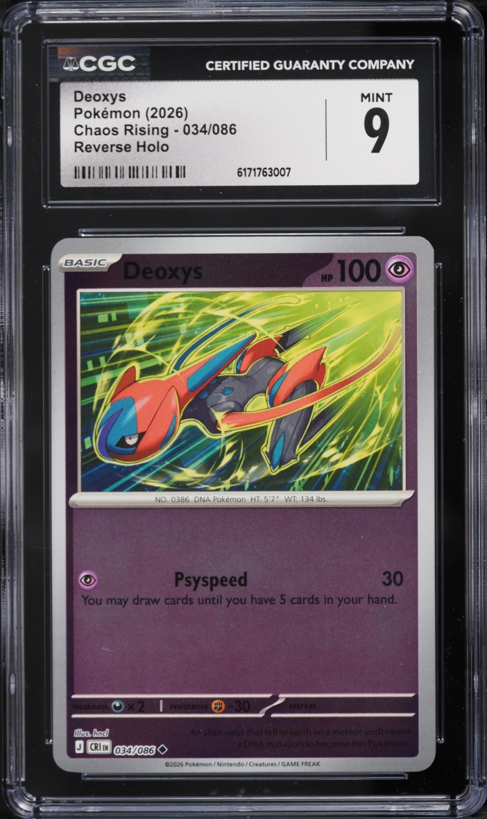 2026 Pokemon Mega Evolution Chaos Rising Reverse Holo Deoxys #034 CGC 9 MINT