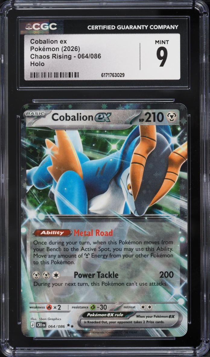 2026 Pokemon Mega Evolution Chaos Rising Holo Cobalion Ex #064 CGC 9 MINT