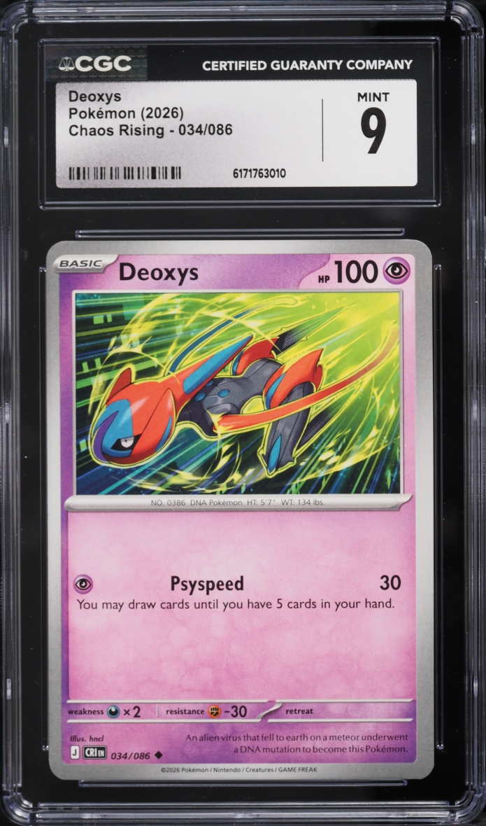 2026 Pokemon Mega Evolution Chaos Rising Deoxys #034 CGC 9 MINT