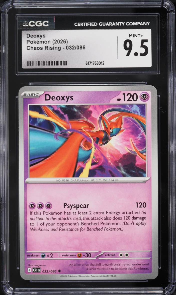2026 Pokemon Mega Evolution Chaos Rising Deoxys #032 CGC 9.5 MINT+