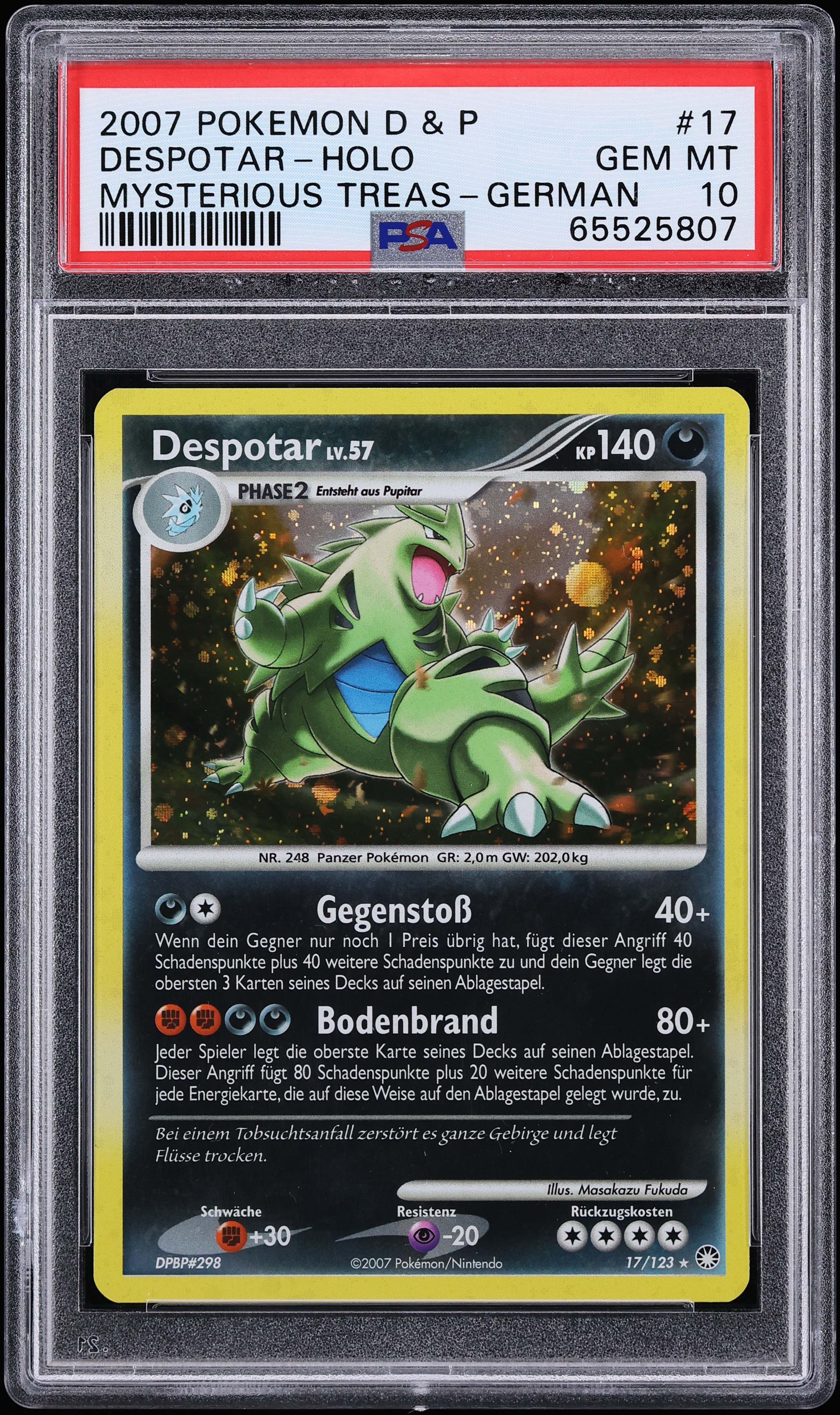 2007 Pokemon Diamond & Pearl Mysterious Treasures Despotar #17 PSA 10 GEM MINT