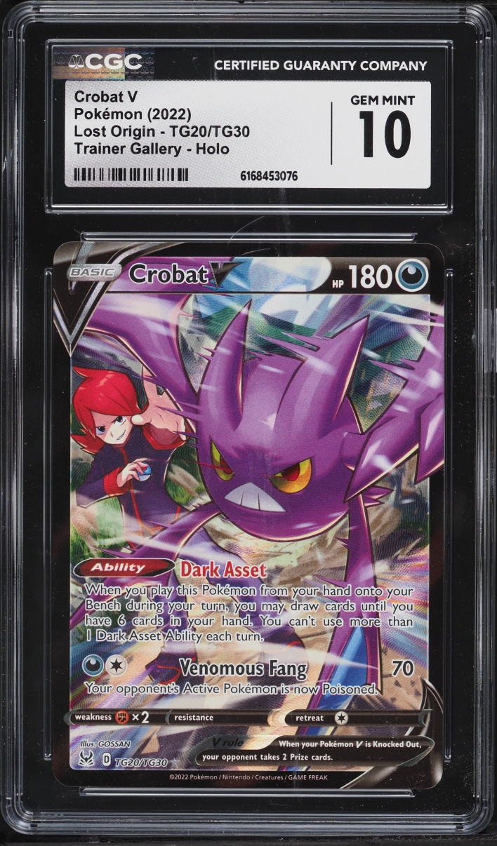 2022 Pokemon Sword & Shield Lost Origin CHR Crobat V #TG20 CGC 10 GEM MINT