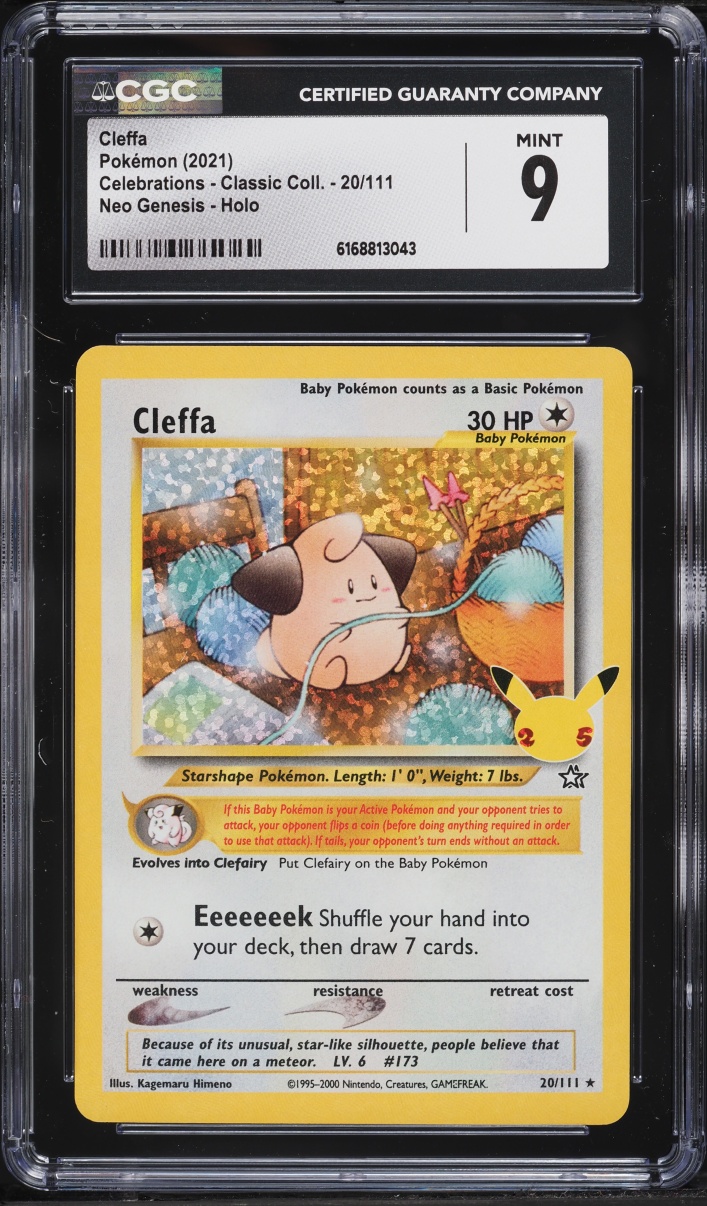 2021 Pokemon Sword & Shield Celebrations Classic Collection Holo Cleffa #20 CGC 9 MINT