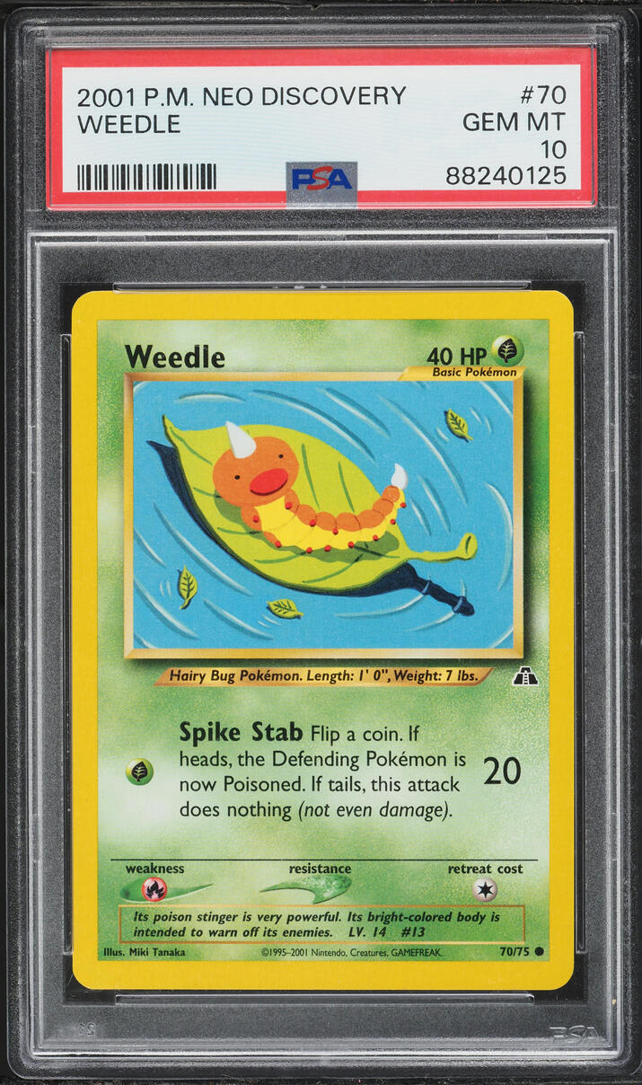 2001 Pokemon Neo Discovery Weedle #70 PSA 10 GEM MINT