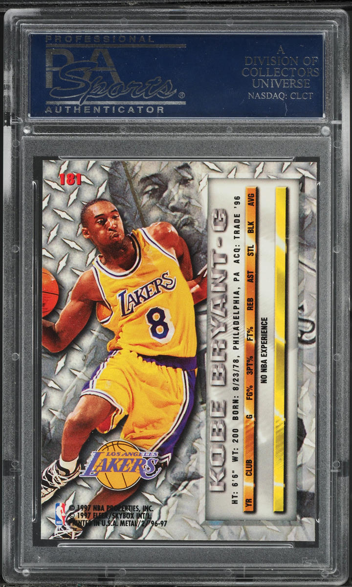 1996 Metal Basketball Kobe Bryant ROOKIE #181 PSA 10 GEM MINT